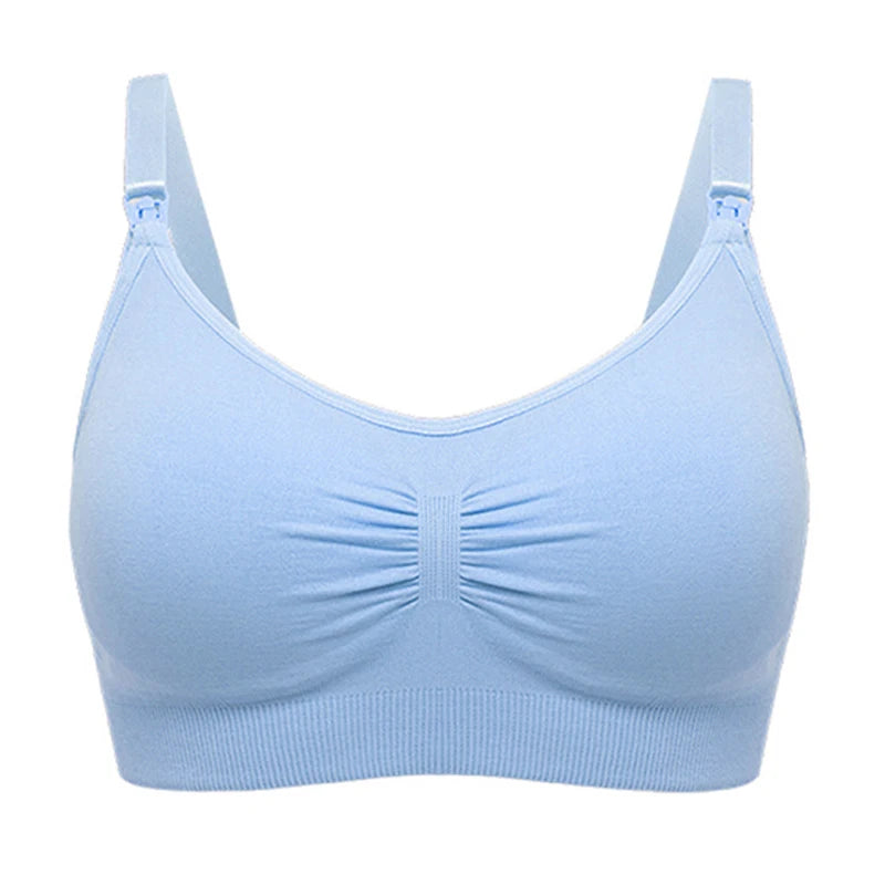 Light blue bra on a white background