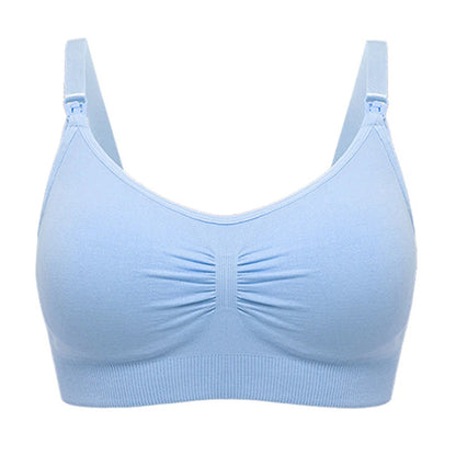 Light blue bra on a white background